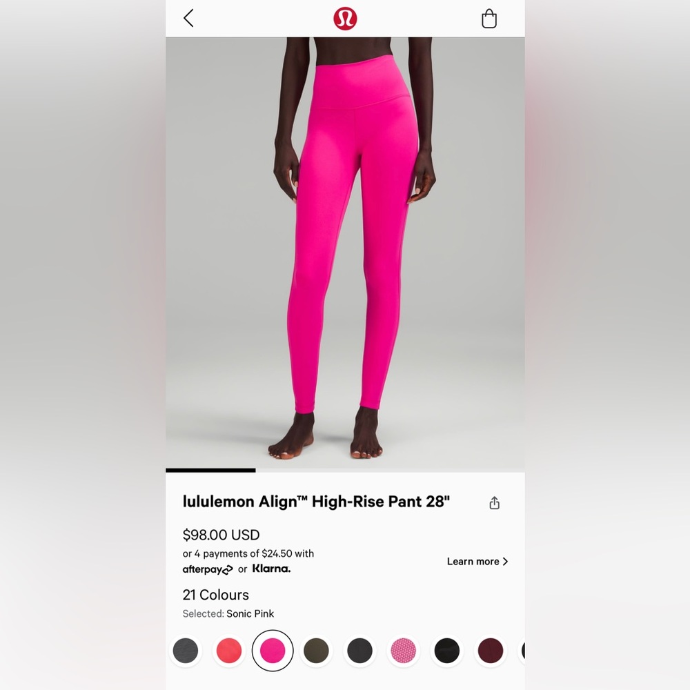 Lululemon Align 28” high rise leggings